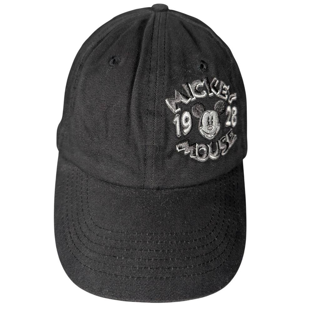 Disney Mickey Mouse 1928 Embroidered Baseball‎ Cap Black Adjustable Dad Hat Mens